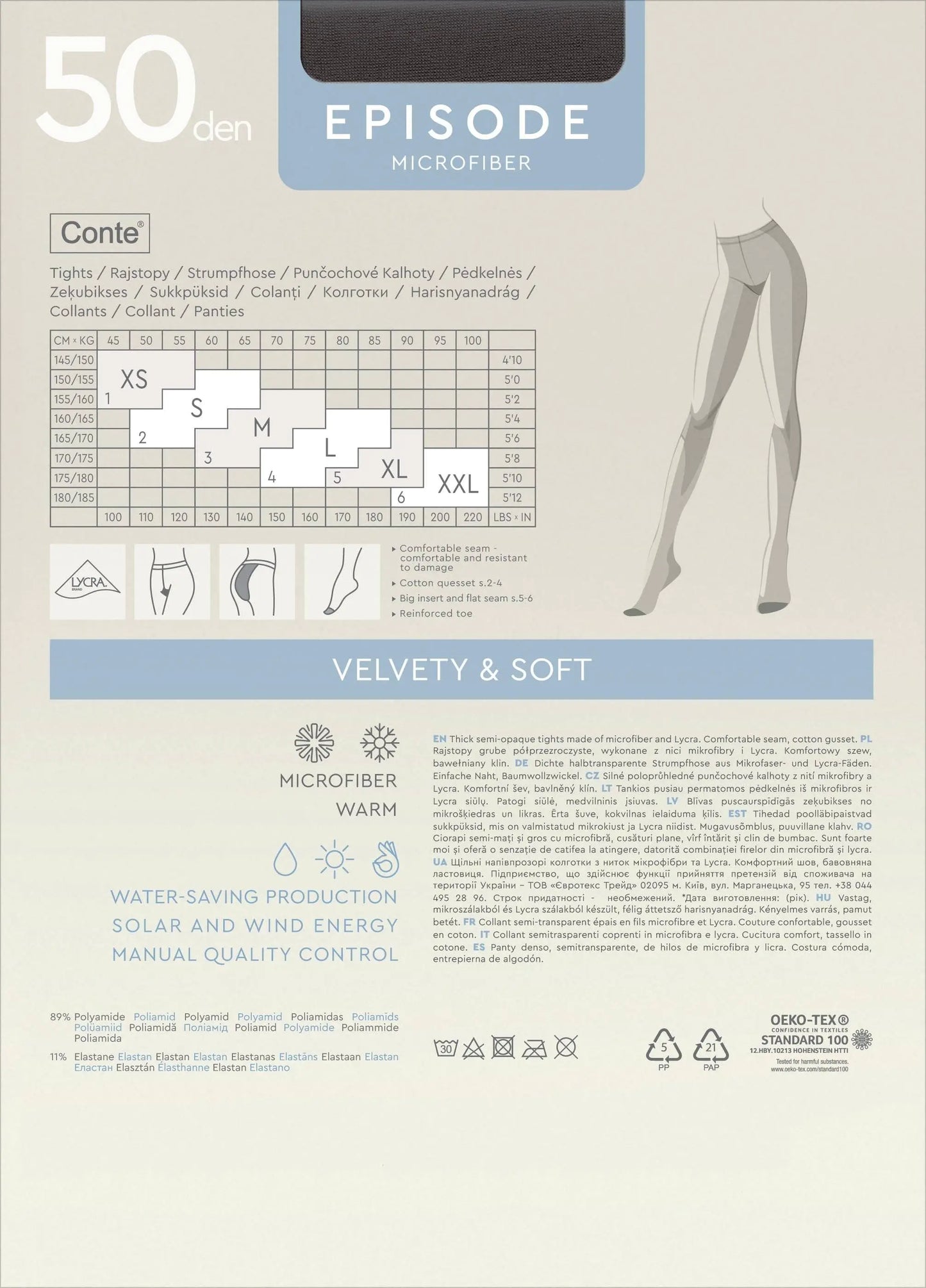Tights Conte Episode 50 Den - Microfibra Matte Opaque - Concordia Style Boutique