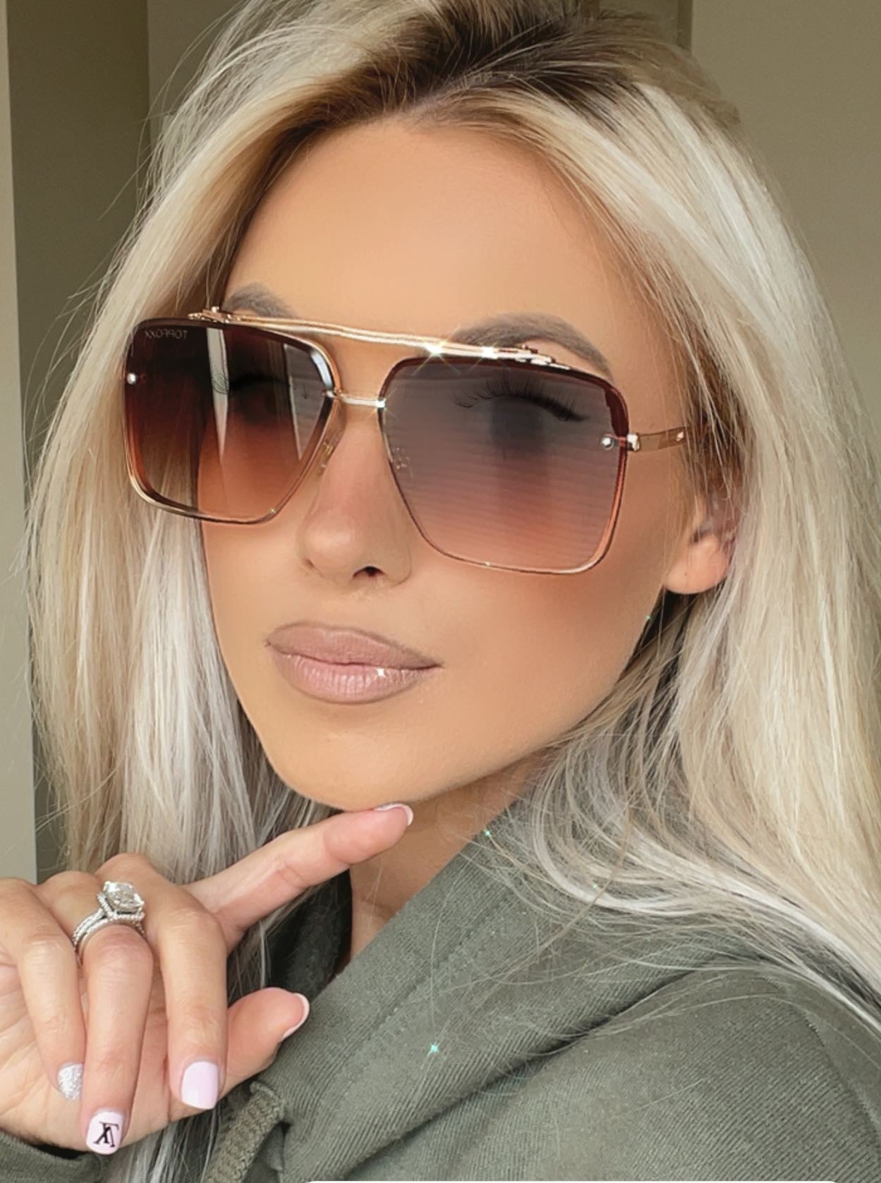 Bella Coffee - Tangle Free Aviator Sunglasses - Concordia Style Boutique