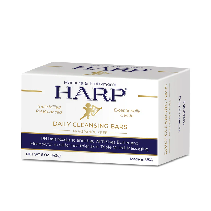 HARP pH-Balanced Body Wash Bar - Extra Gentle For Dry or Sensitive Skin + Shea Butter-Borage oil- Meadowfoam | Non-Comedogenic | Soap-Free, Lye-Free. FRAGRANCE FREE (No Masking agents added)