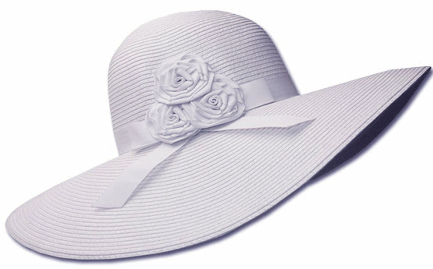 Sakkas Womens UPF 50+ 100% Paper Straw Ribbon Flower Accent Wide Brim Floppy Hat - Concordia Style Boutique