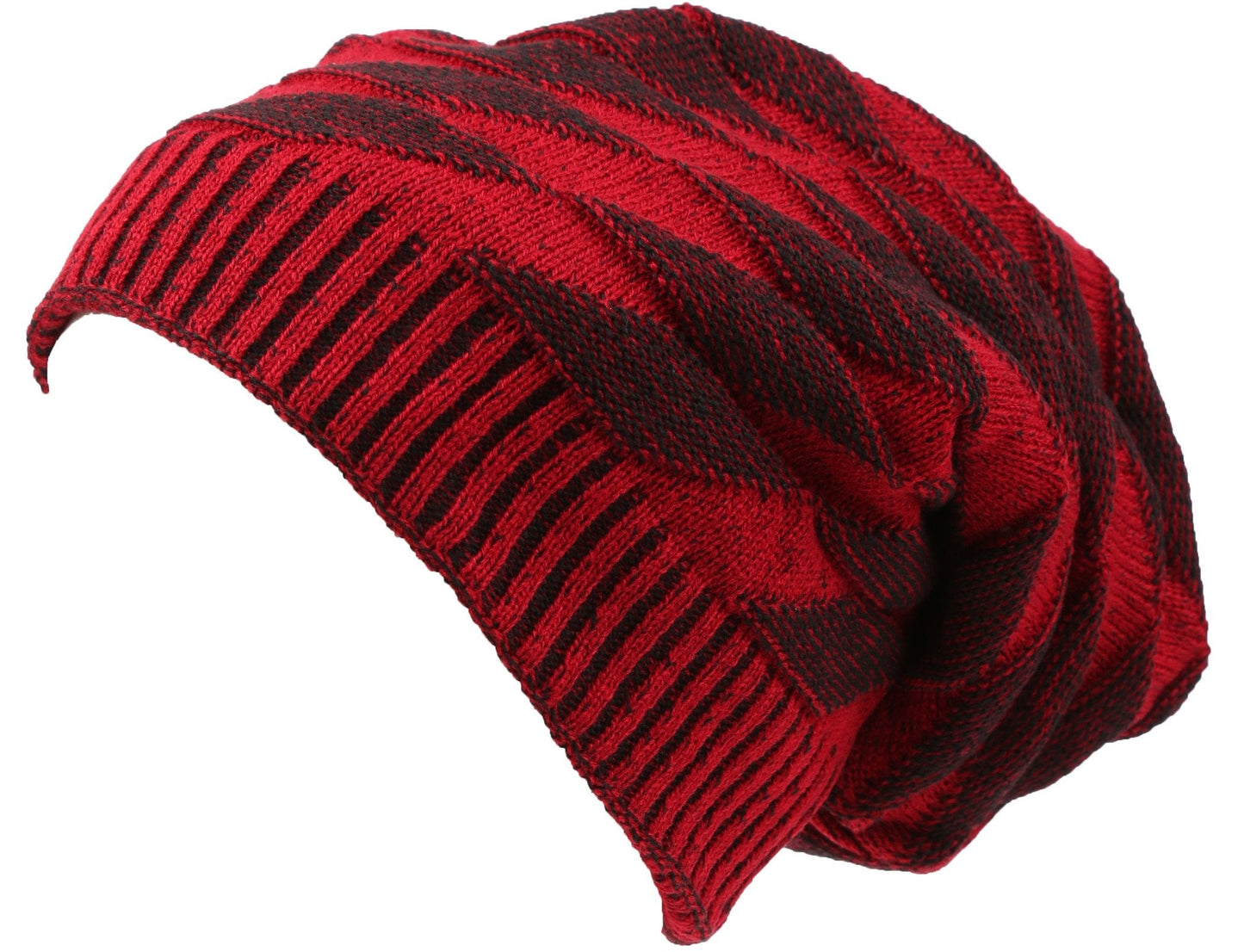 Sakkas Zaye Long Tall Slouchy Diamond Patterned Knit Faux Fur Lined Beanie Hat - Concordia Style Boutique