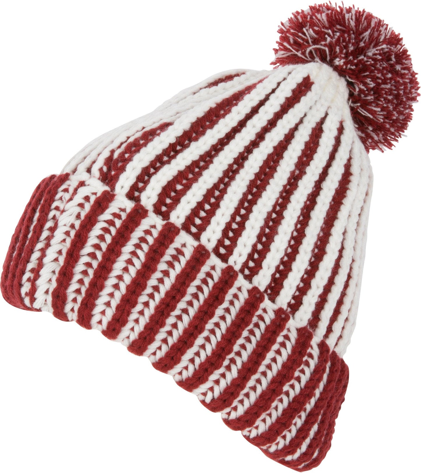 Sakkas Rhea Unisex Heathered Multi Colored Stripe Pom Pom Beanie Hat - Concordia Style Boutique