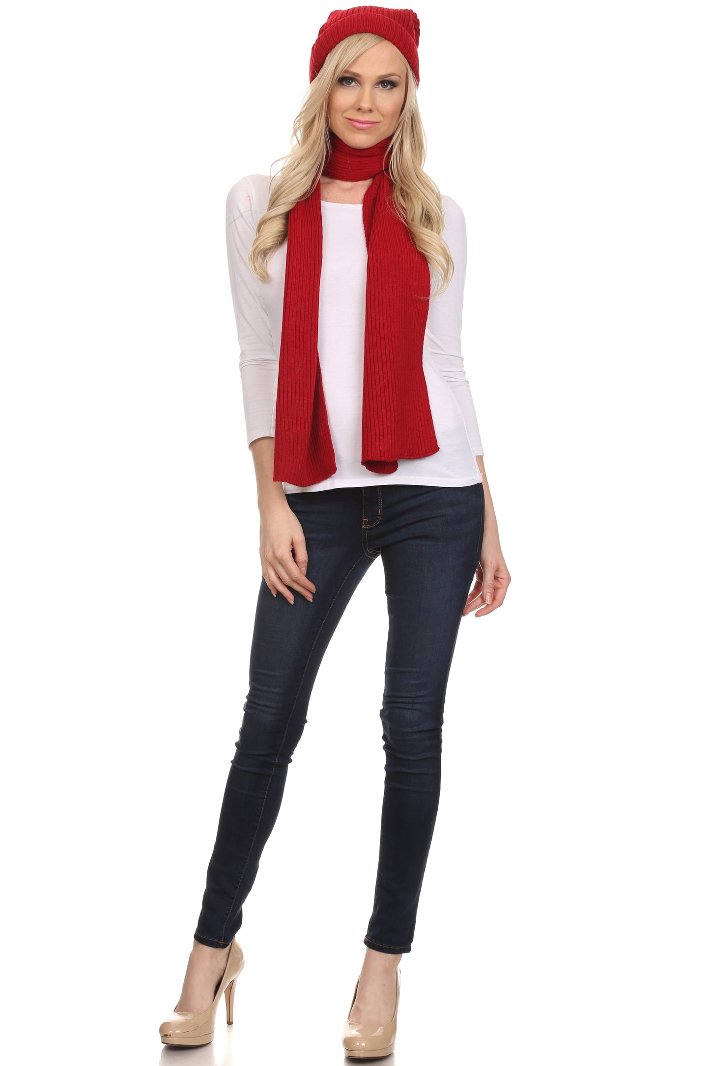 Sakkas Aldis Unisex Ribbed Knit Beanie Hat And Scarf Set - Concordia Style Boutique