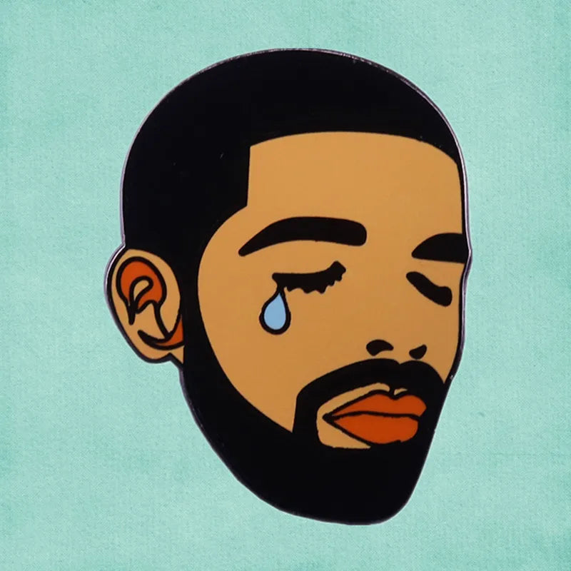 Drake Cry Baby Enamel Pin Hip Hop Rapper Gift