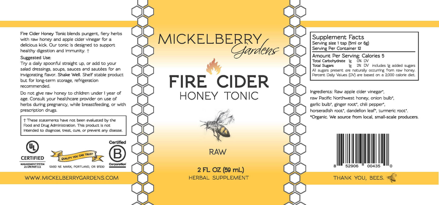 Fire Cider Honey Tonic - Concordia Style Boutique