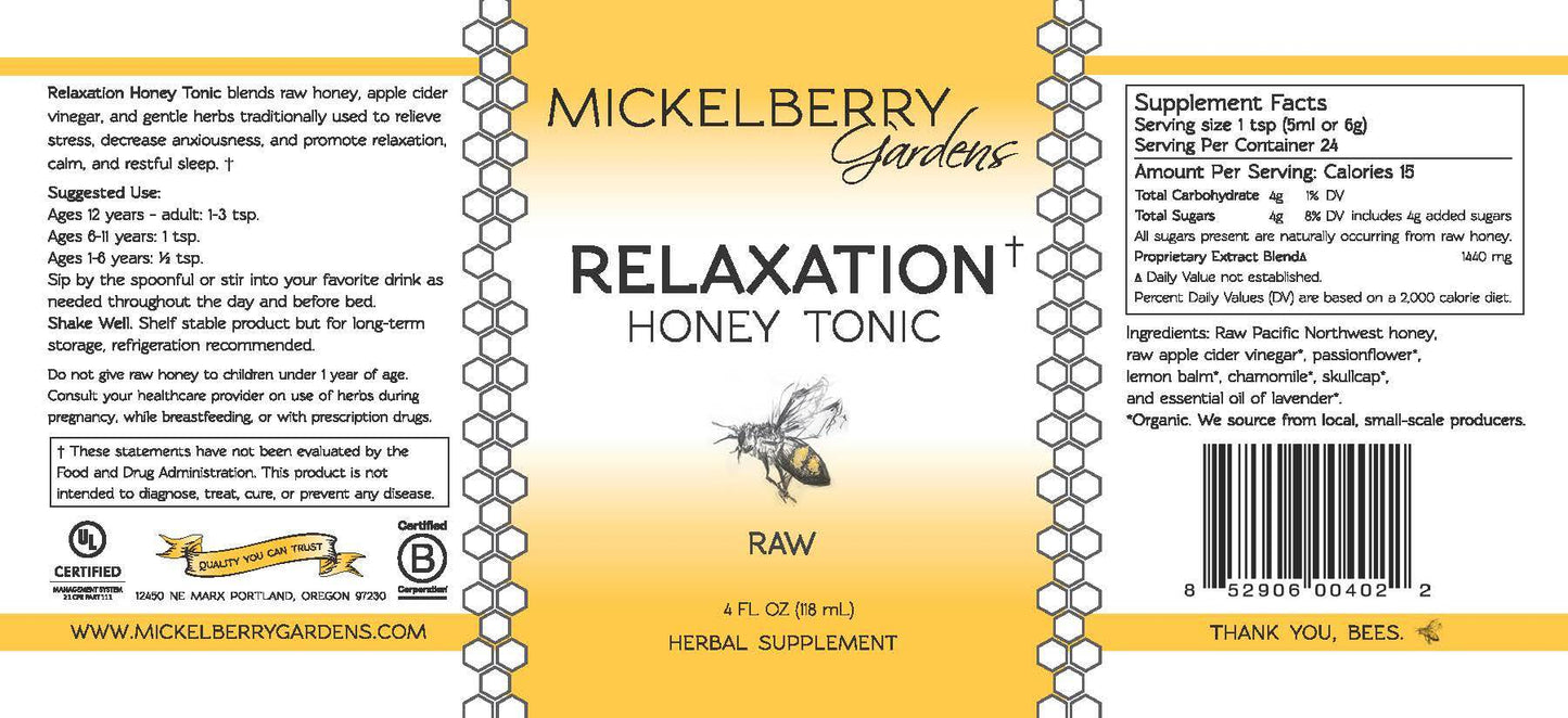 Relaxation Honey Tonic - Concordia Style Boutique
