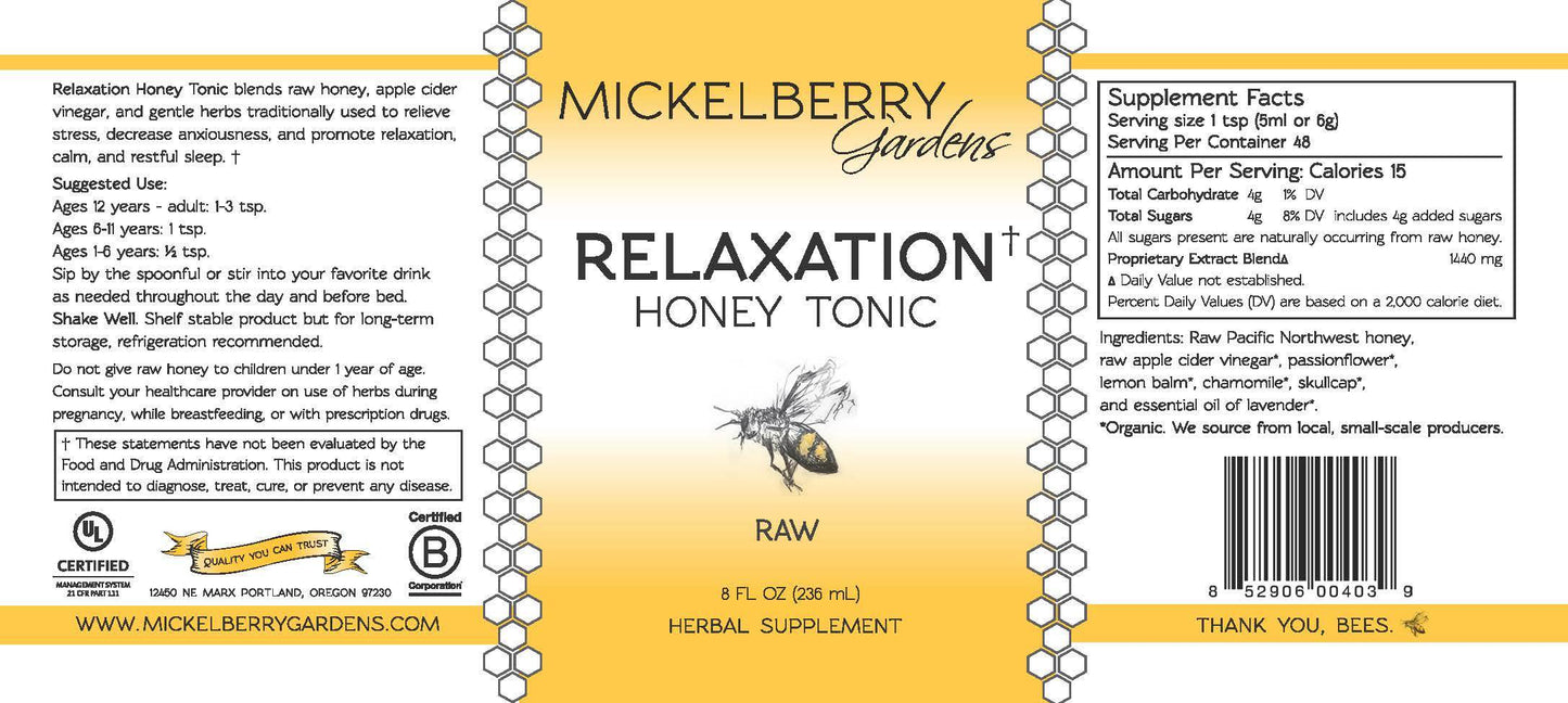 Relaxation Honey Tonic - Concordia Style Boutique