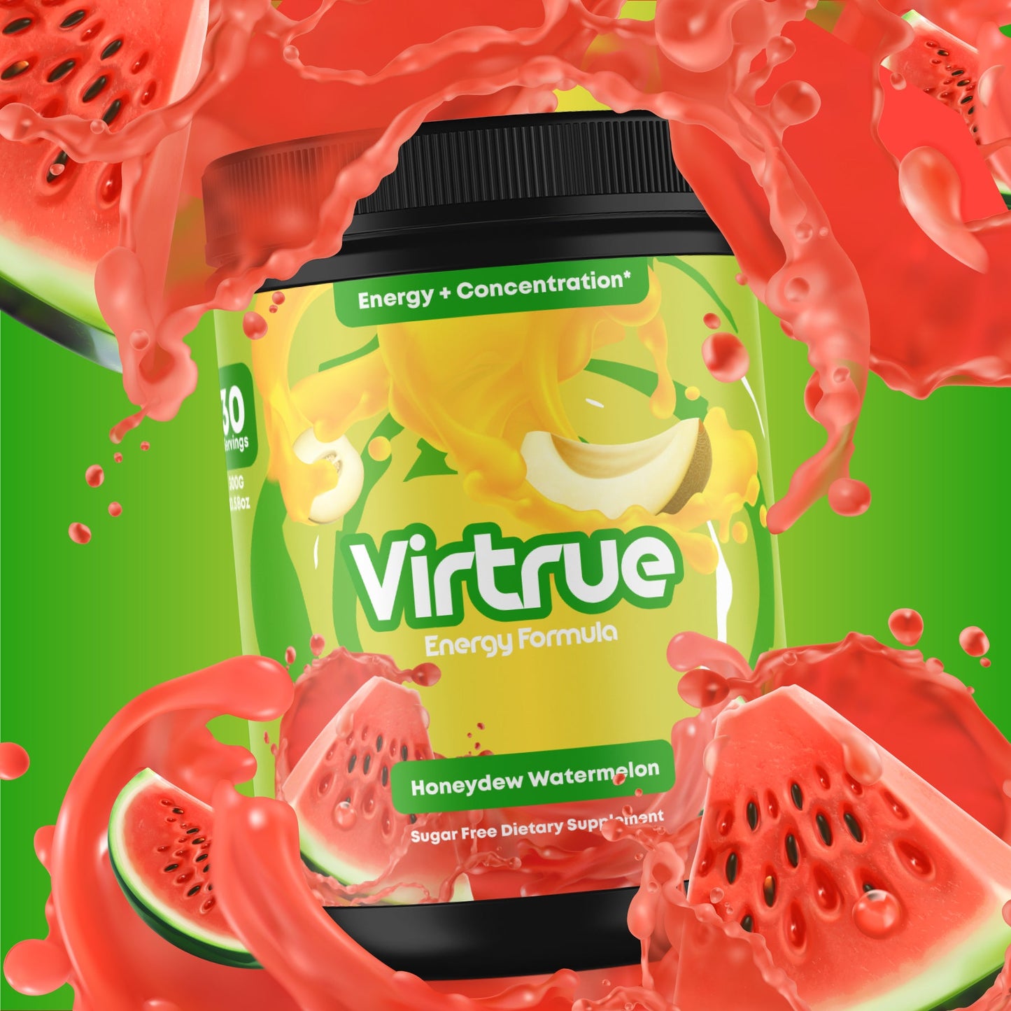 Watermelon Pre-Workout Energy Powder + Focus Boost & Hydration | Sugar Free - Concordia Style Boutique