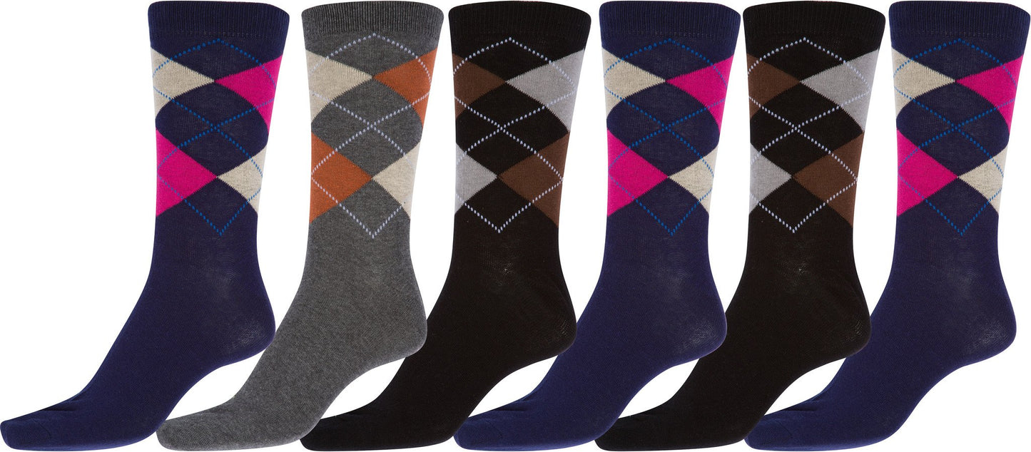 Sakkas Men's Classic Patterned Dress Socks Value 6-Pack - Concordia Style Boutique