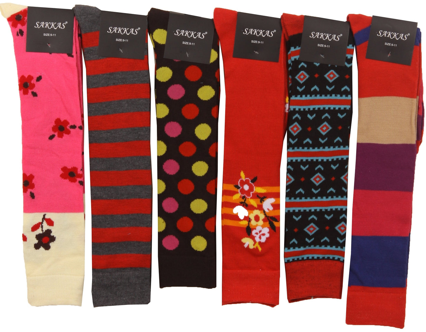 Sakkas Liea Ladies Colorful Unique Pattern / Solid Knee High Socks Assorted 6-Pack - Concordia Style Boutique