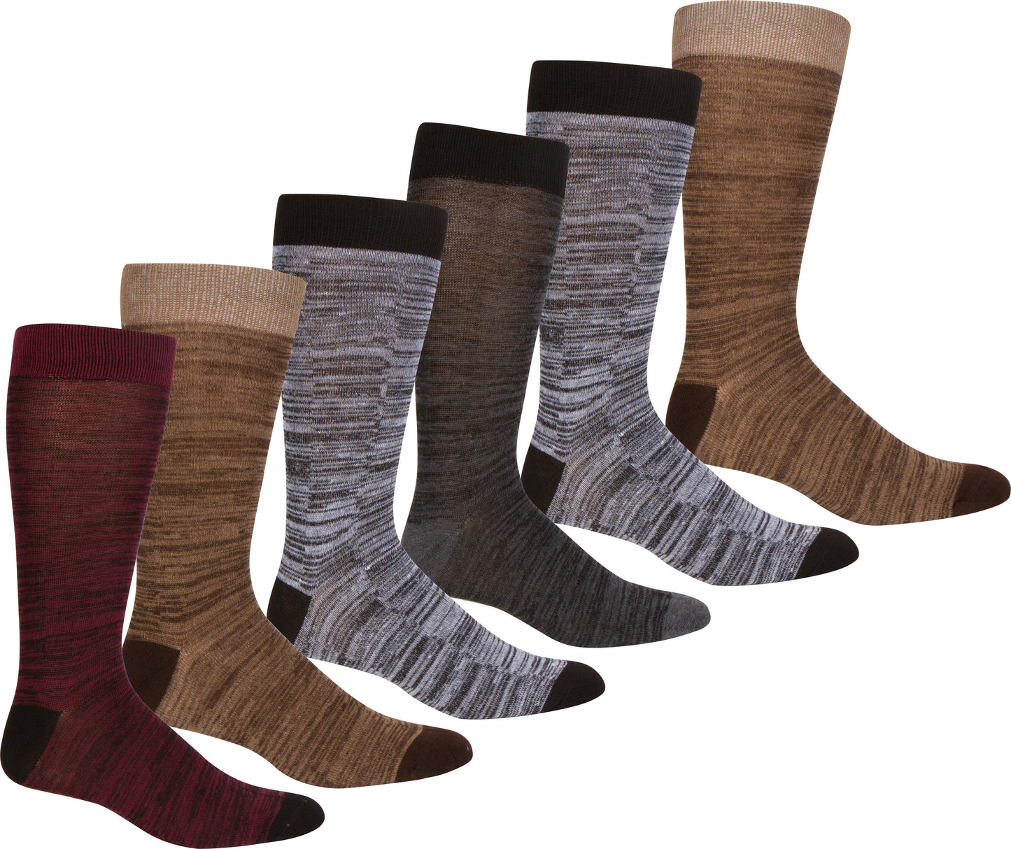 Sakkas Men's Crew High Patterned Colorful Design Dress Socks Asst Value 6-Pack - Concordia Style Boutique