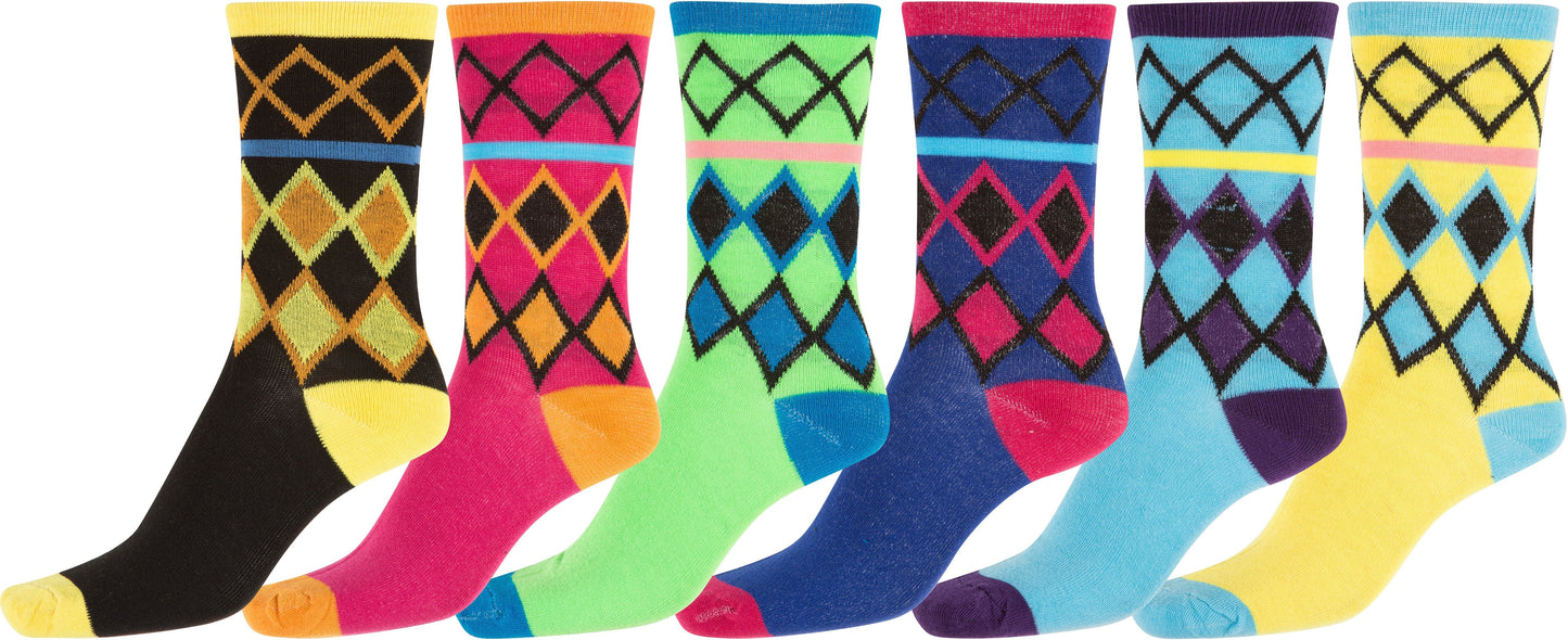 Sakkas Women's Fun Colorful Design Poly Blend Crew Socks Assorted 6-Pack - Concordia Style Boutique