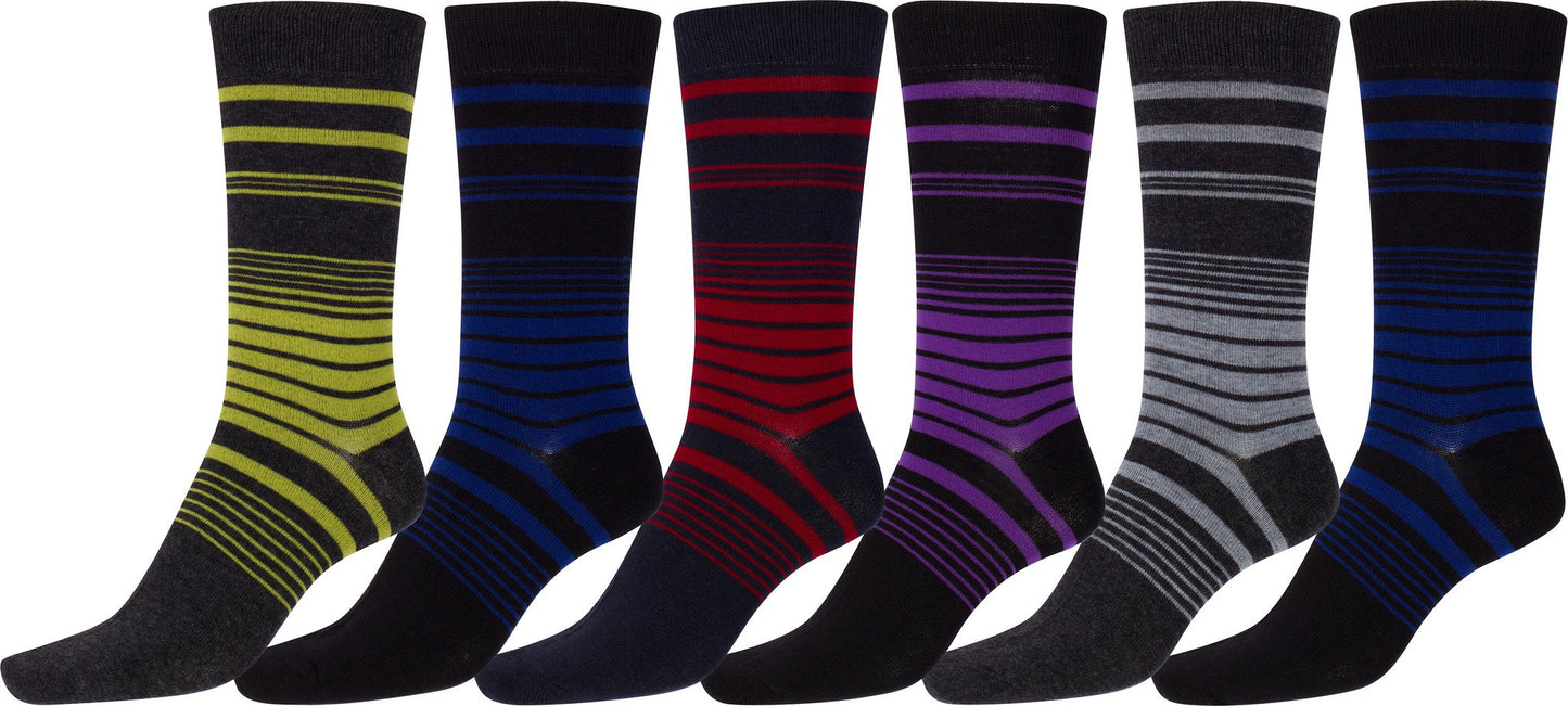 Sakkas Men's Classic Patterned Dress Socks Value 6-Pack - Concordia Style Boutique