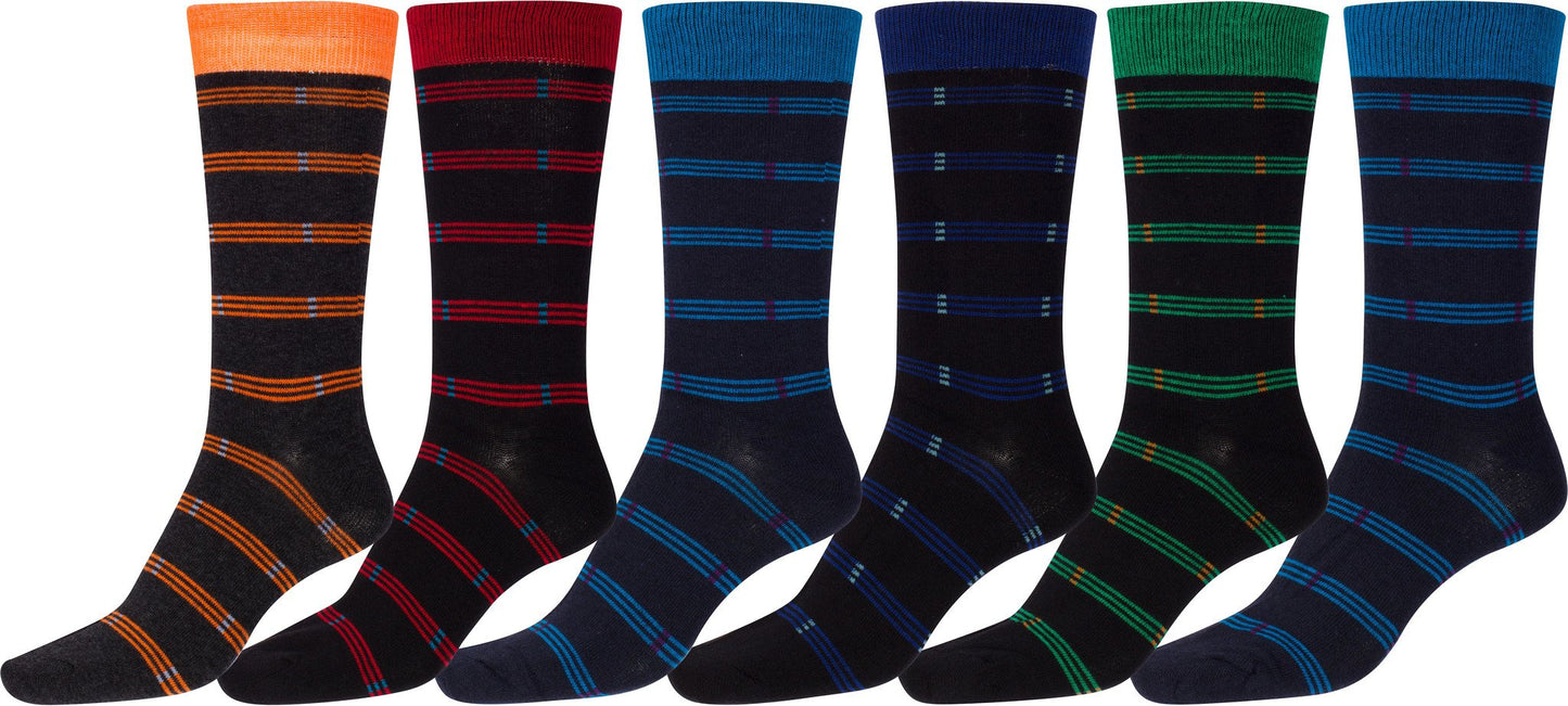 Sakkas Men's Classic Patterned Dress Socks Value 6-Pack - Concordia Style Boutique