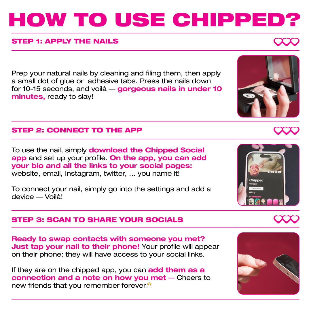 Cherrysh Me 🍒 NFC Nails That Share Your Socials