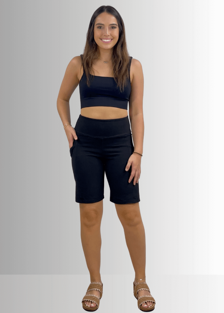 Perfect Fit Hybrid Cotton Shorts Dark Denim - Concordia Style Boutique