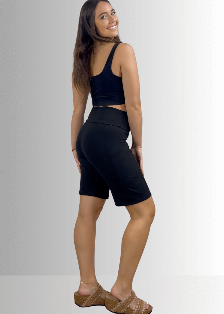 Perfect Fit Hybrid Cotton Shorts Dark Denim - Concordia Style Boutique