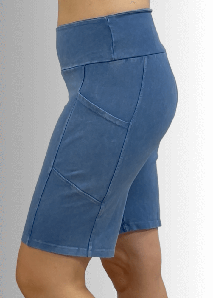 Perfect Fit Hybrid Cotton Shorts Dark Denim - Concordia Style Boutique