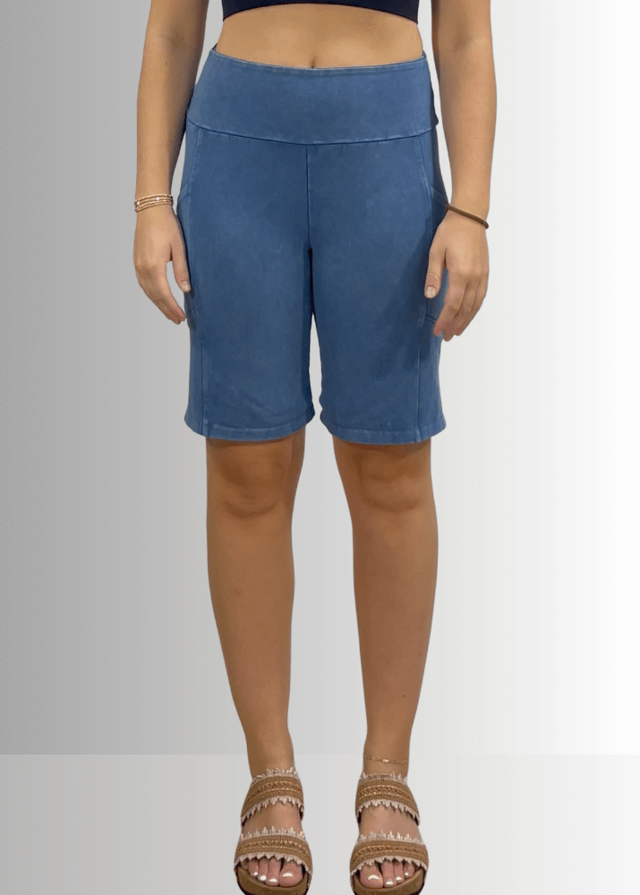 Perfect Fit Hybrid Cotton Shorts Dark Denim - Concordia Style Boutique