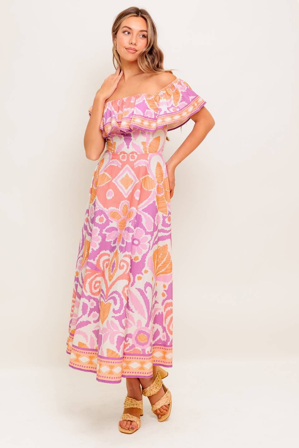 CABANA DREAM LAVENDER WOVEN MIDI DRESS - Concordia Style Boutique