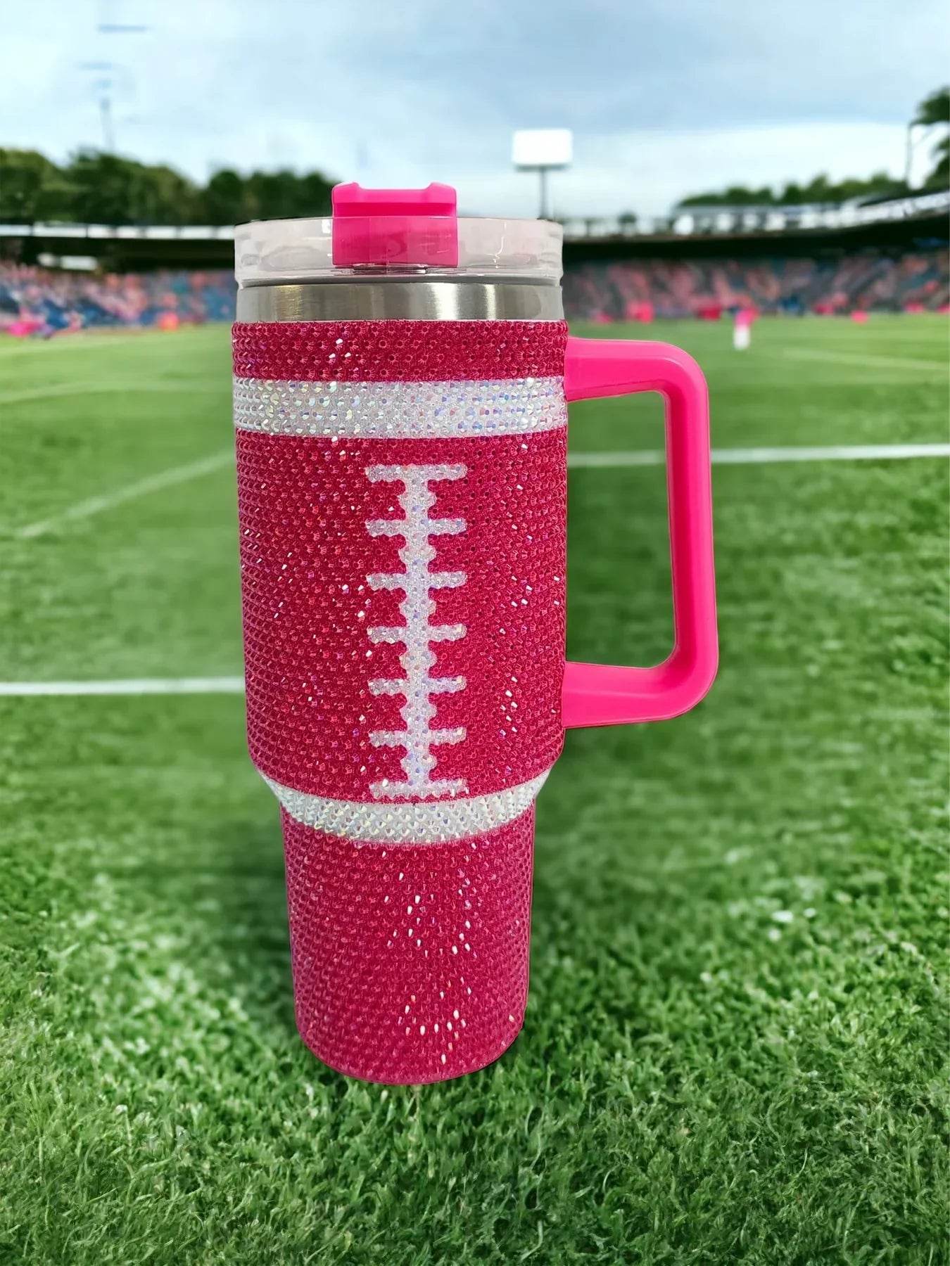 Bling Football Tumbler - 40oz Quencher - Concordia Style Boutique