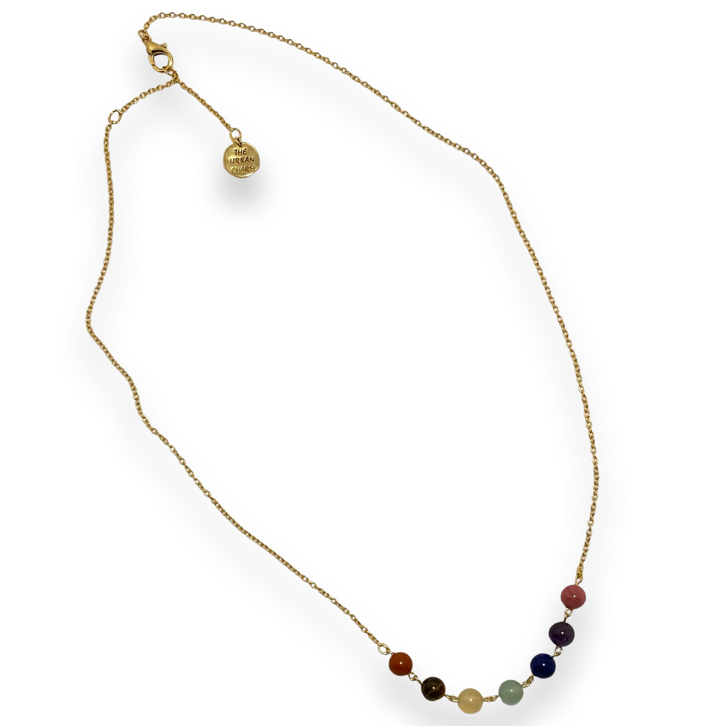 Chakra Balance Necklace with Natural Gemstones and Charm