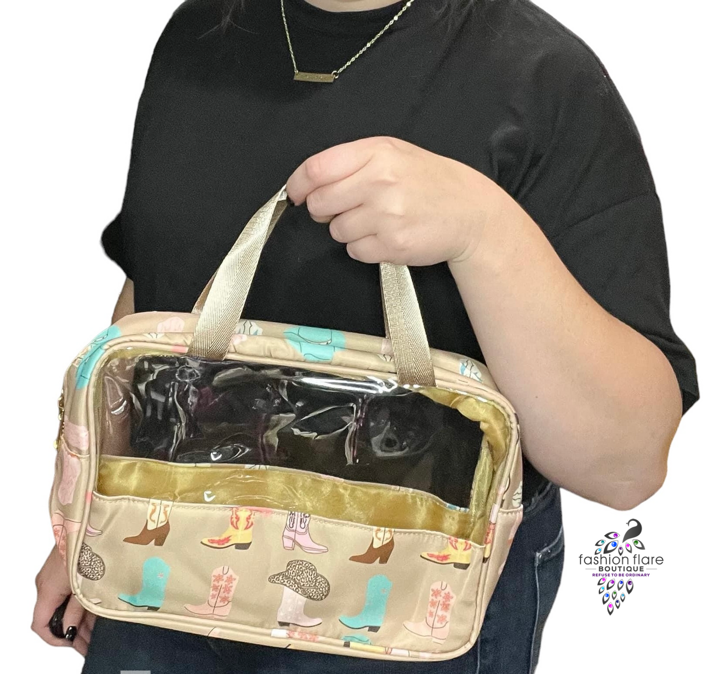 Cowgirl Boots Cosmetic Bag - Premium Cosmetic Bag from Fashion Flare Boutique - Just $12.99! Shop now at Concordia Style Boutique