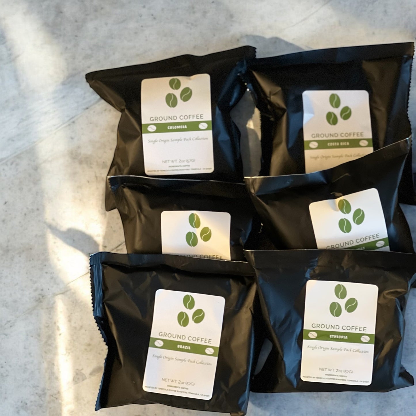 Single Origin Favorites Sample Pack: Brazil, Colombia, Costa Rica, Ethiopia, Honduras, Tanzania - Concordia Style Boutique