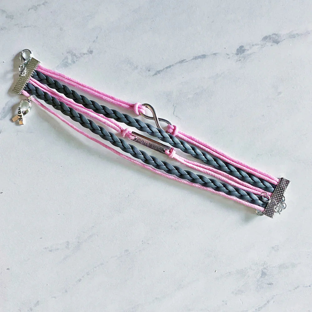 Breast Cancer BCA Hope Leather Bracelets | Breast Cancer Awareness - Concordia Style Boutique