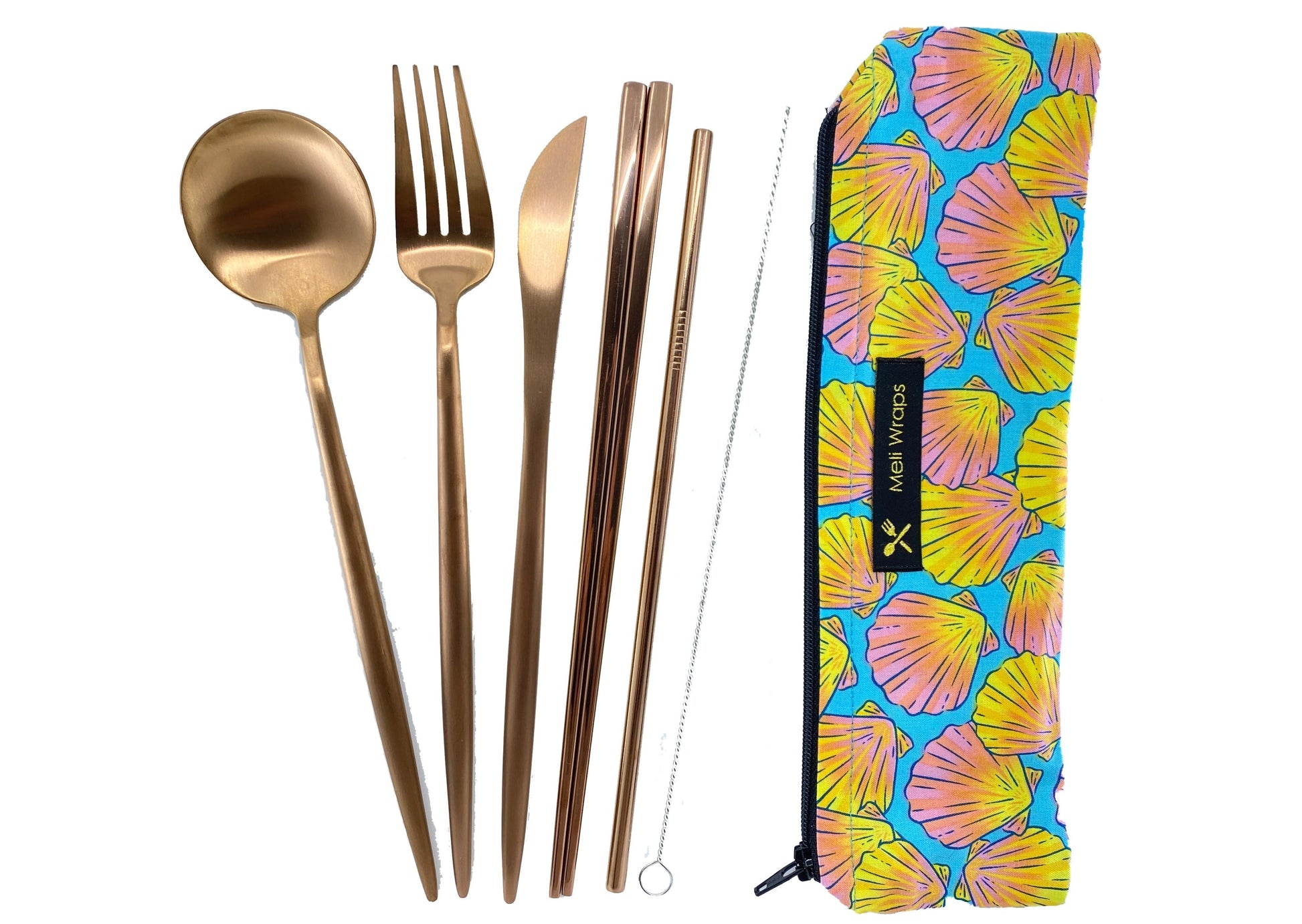 Meli Wraps Beeswax Wrap Bulk Roll + Cutlery Set in Shell Print - Concordia Style Boutique