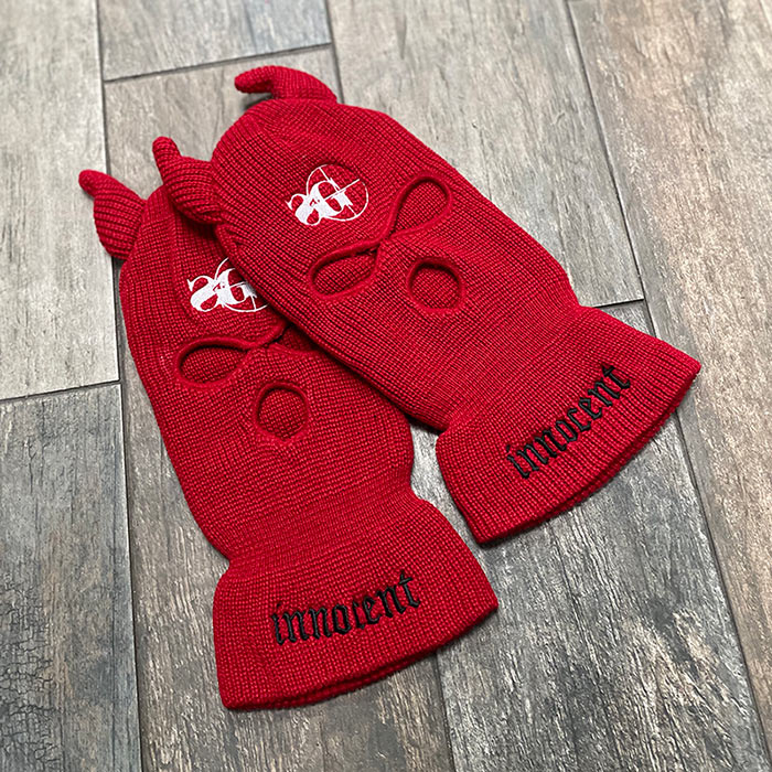 Ski Mask - Innocent (Devil Horns: RED/BLK) - Concordia Style Boutique