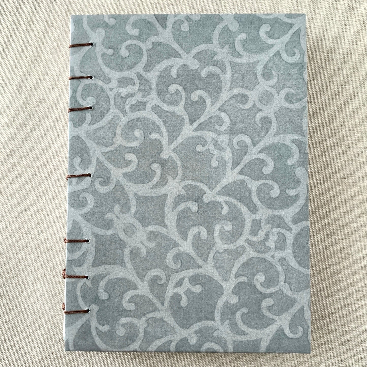 Lilac Flourish - A6 - Dot Grid - Coptic Bound - Fountain Pen Notebook - Handmade Journal