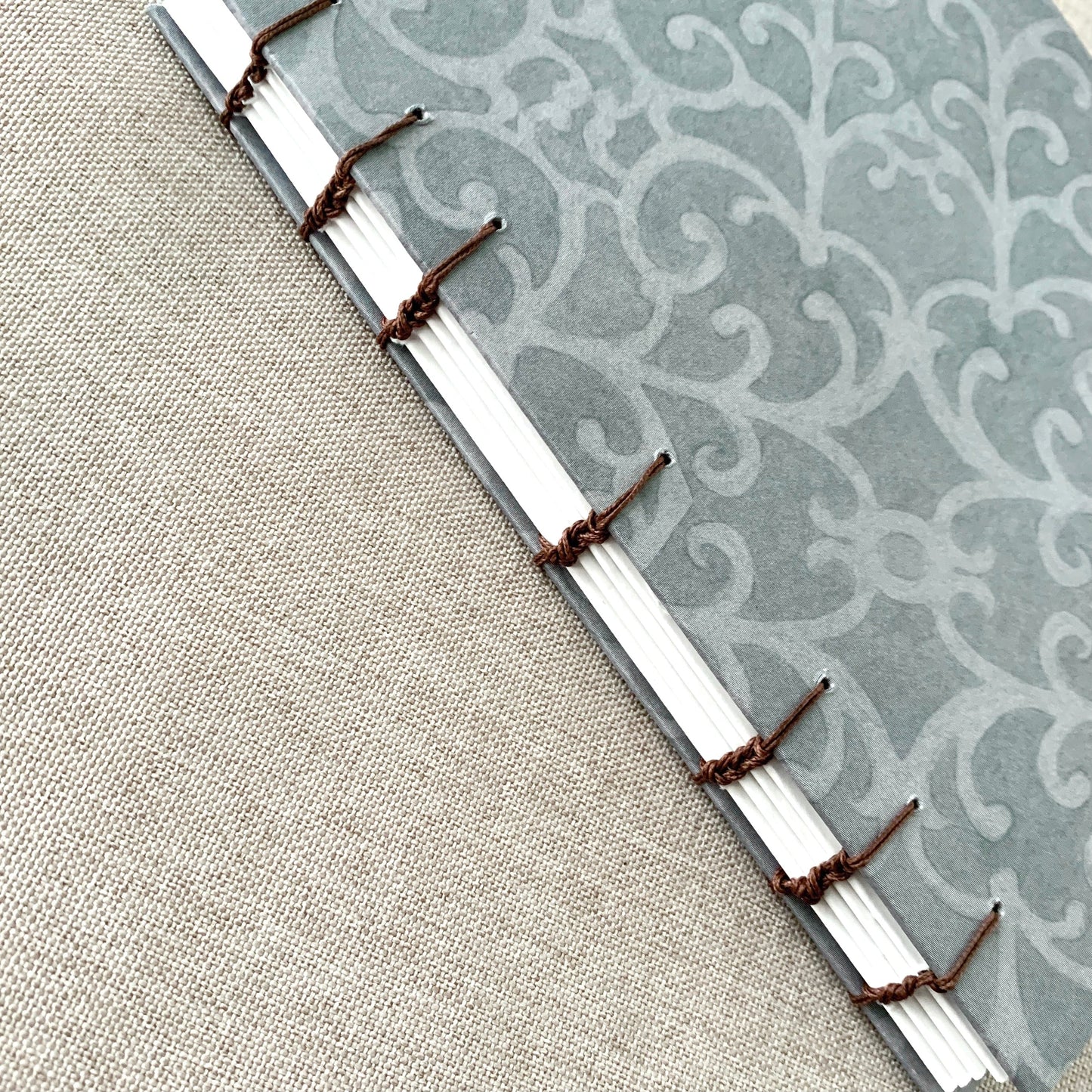 Lilac Flourish - A6 - Dot Grid - Coptic Bound - Fountain Pen Notebook - Handmade Journal