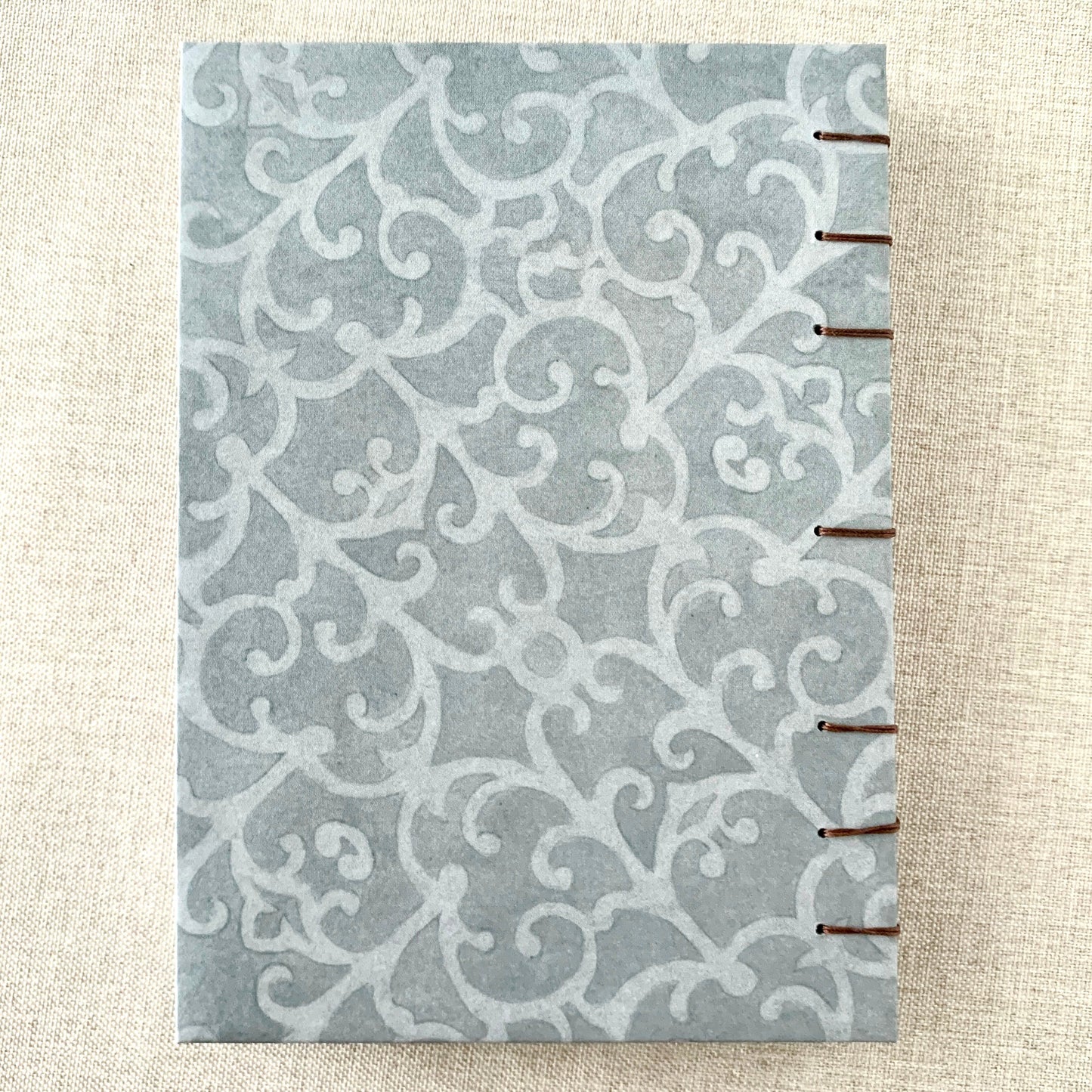 Lilac Flourish - A6 - Dot Grid - Coptic Bound - Fountain Pen Notebook - Handmade Journal