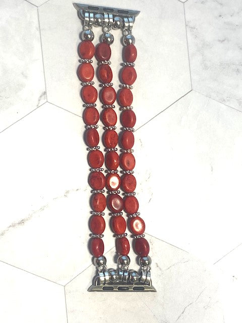 Red Howlite Watchband Bracelet for Apple Watch