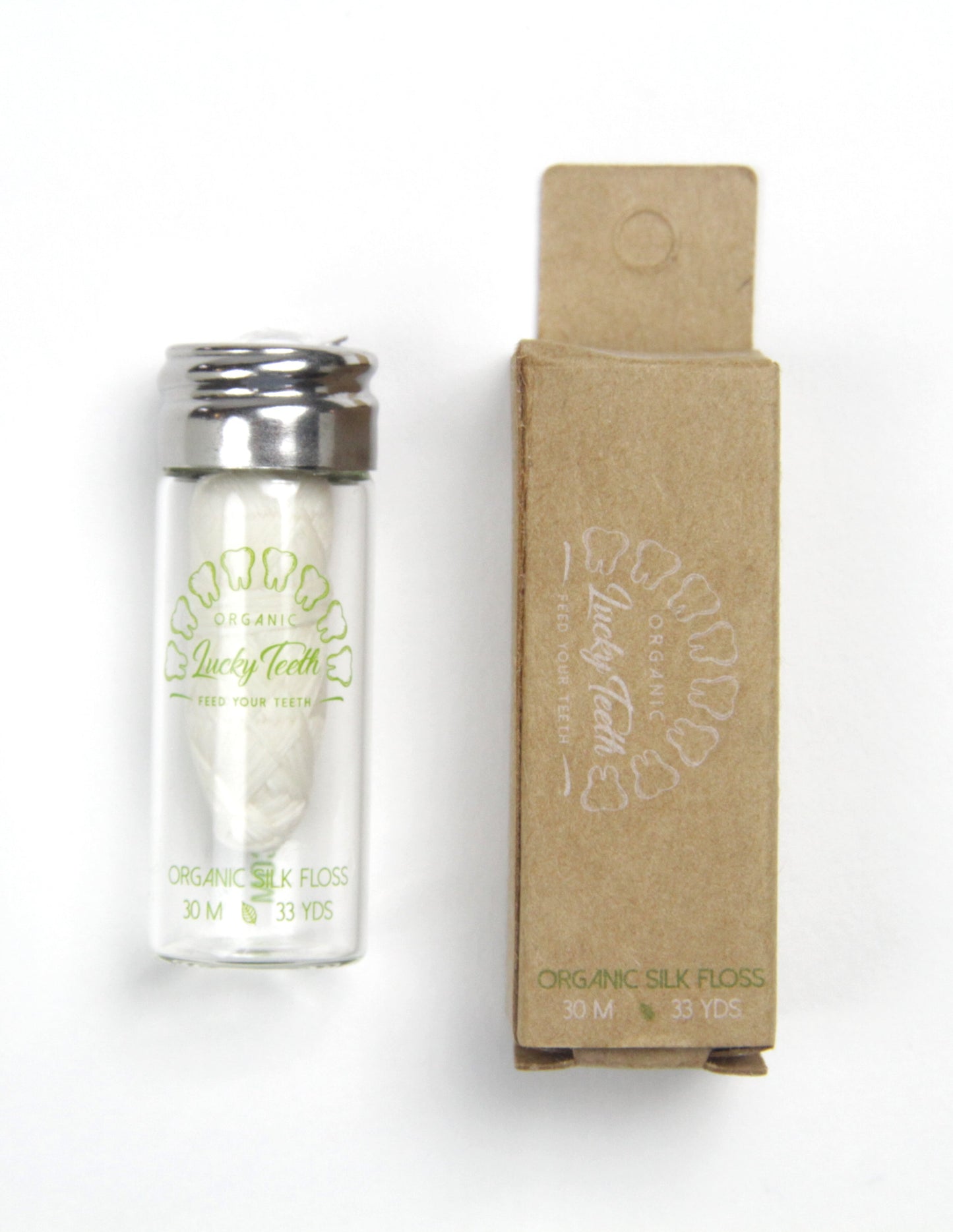 Organic Peace Silk Floss in Glass Jar 30 m / 33 yds
