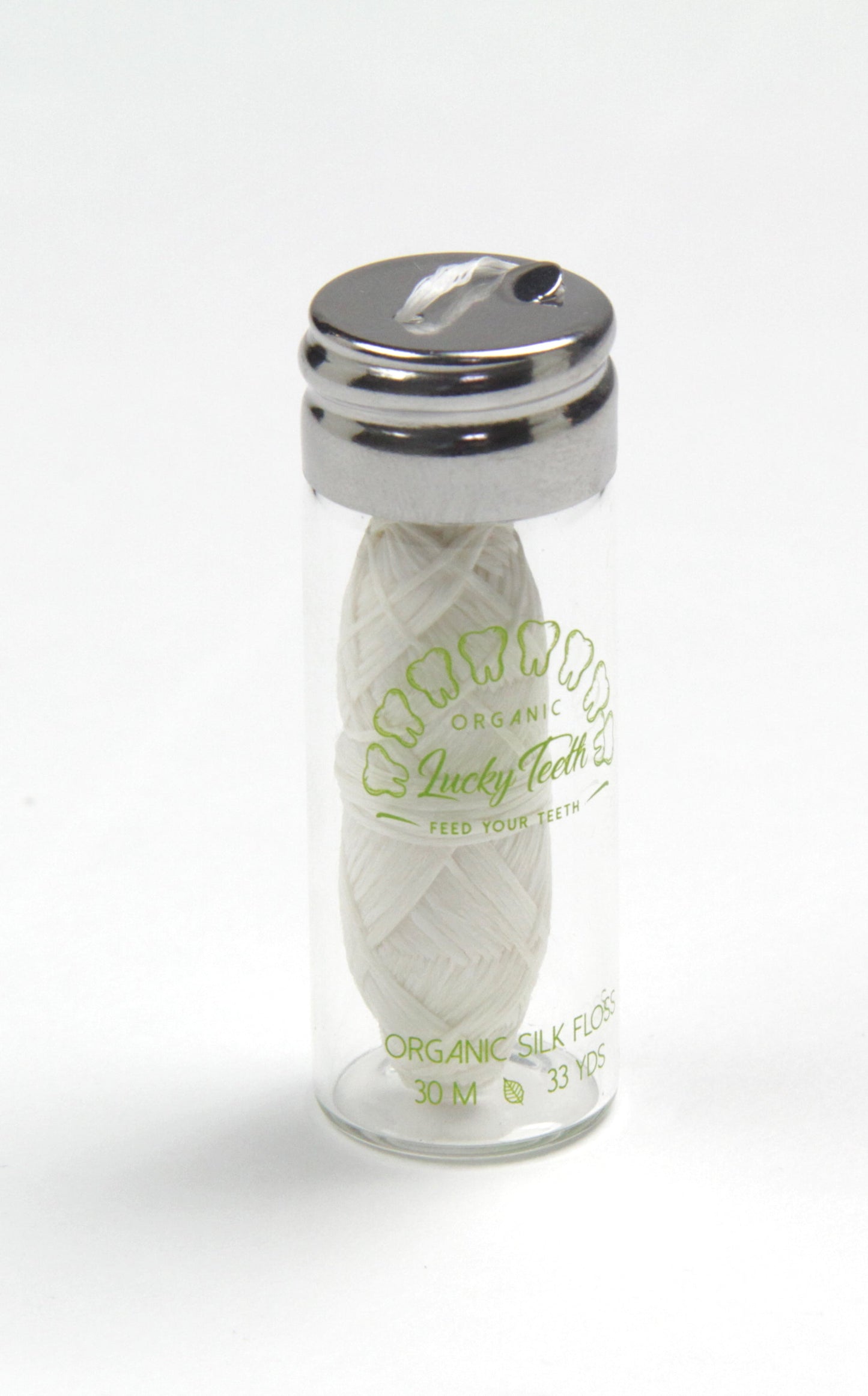 Organic Peace Silk Floss in Glass Jar 30 m / 33 yds