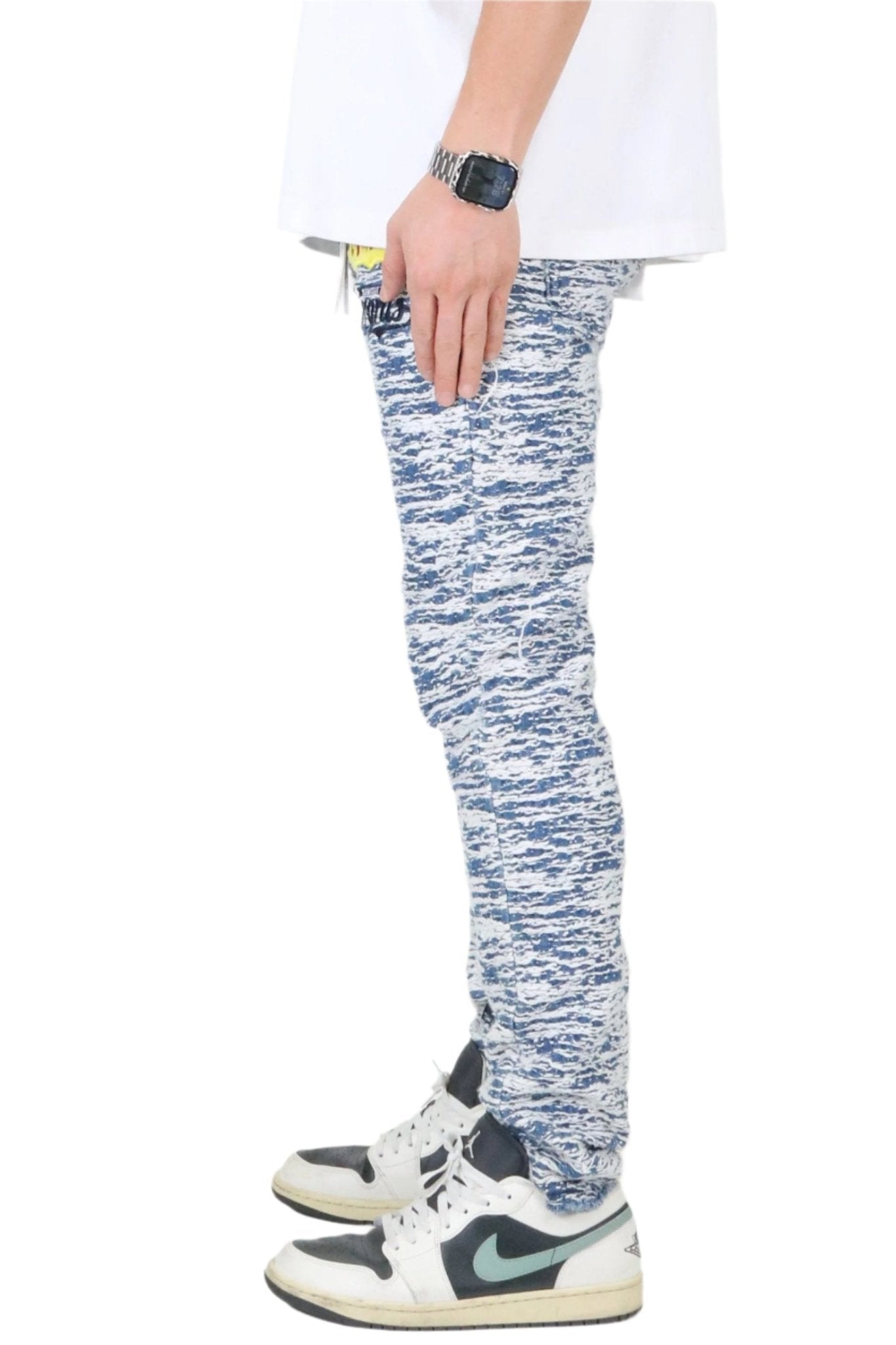 ROX Men's premium jacquard pattern slim fit denim pant - Concordia Style Boutique