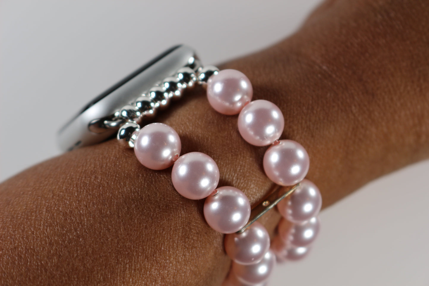 Pink Watch Band for Apple Watch, Pink Crystal Pearl for Apple Watch Band Bracelet