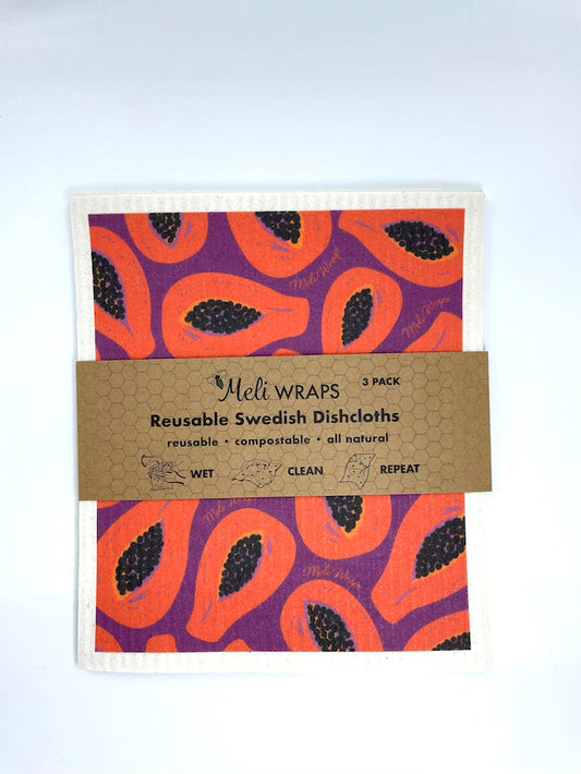 Papaya Swedish Dish Cloth Set of 3 - Concordia Style Boutique