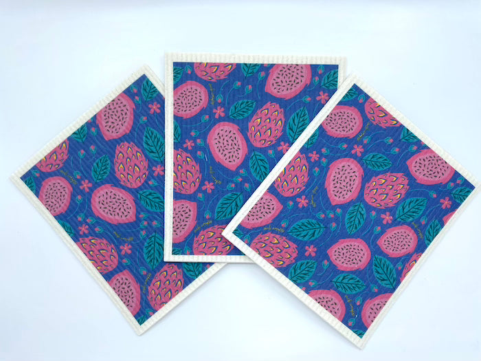 Dragonfruit Swedish Dish Cloth Set of 3 - Concordia Style Boutique