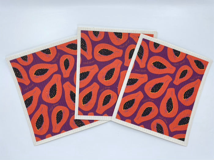 Papaya Swedish Dish Cloth Set of 3 - Concordia Style Boutique