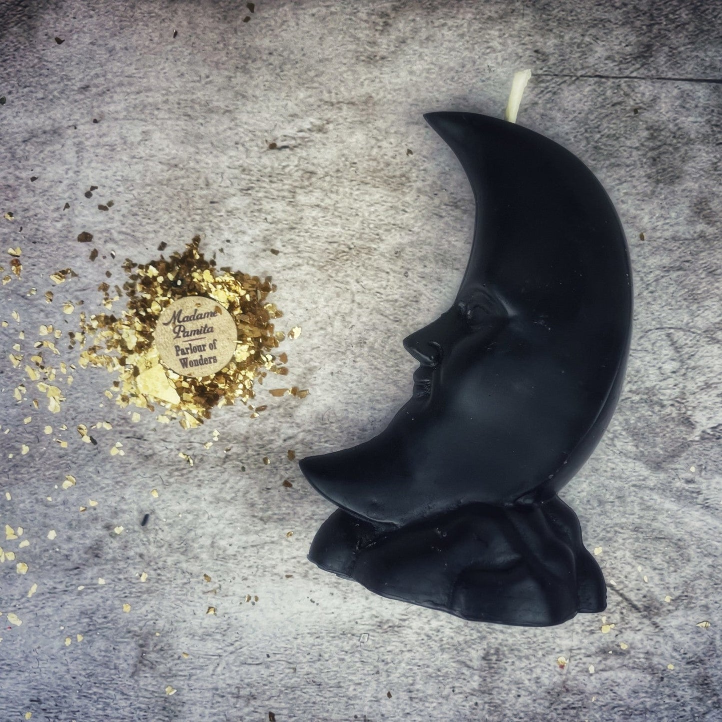 Beeswax Crescent Moon Spell Candle