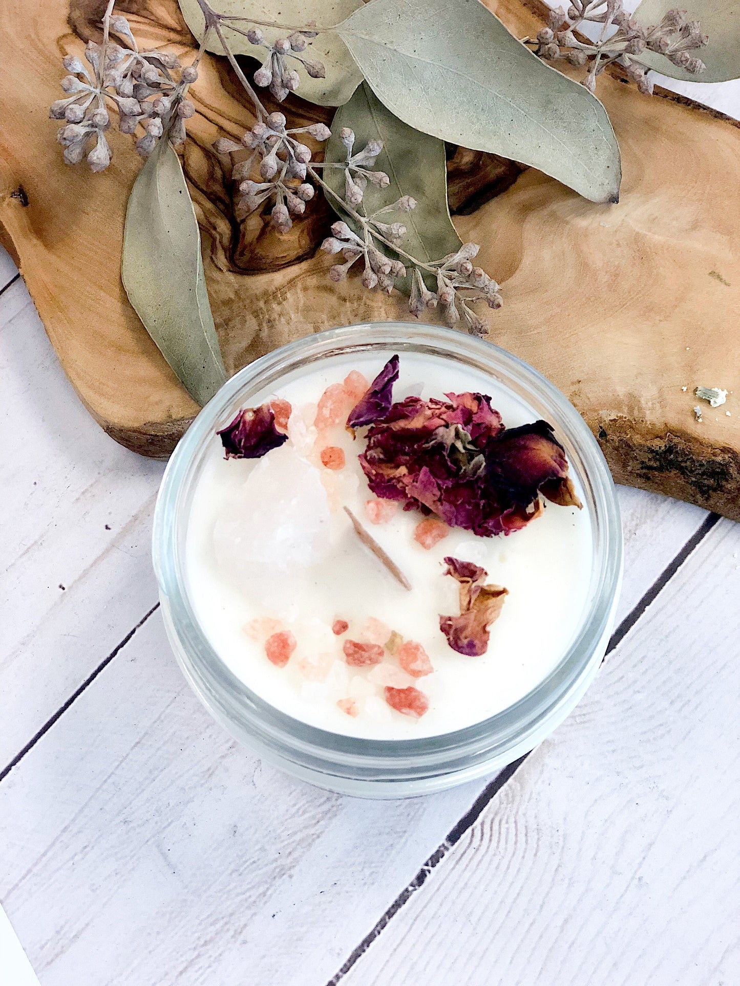 Love Spell / Intention Candle/ Ritual Candle / Love and Light / Rose Quartz / Crystal Candle - Concordia Style Boutique