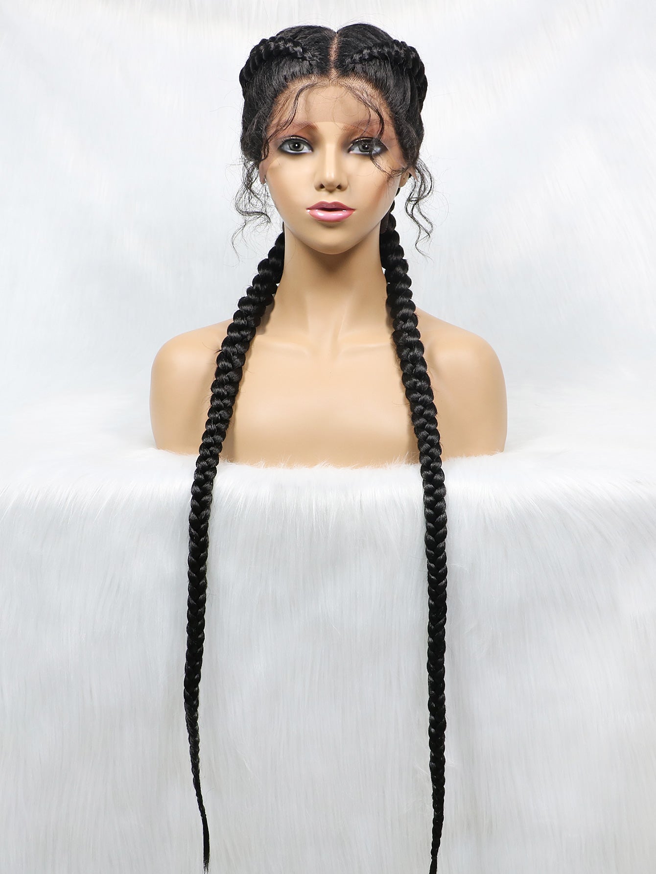 Get this look with JBextension 40" Lace Front Box Braided Wigs with Baby Hair - Zendaya