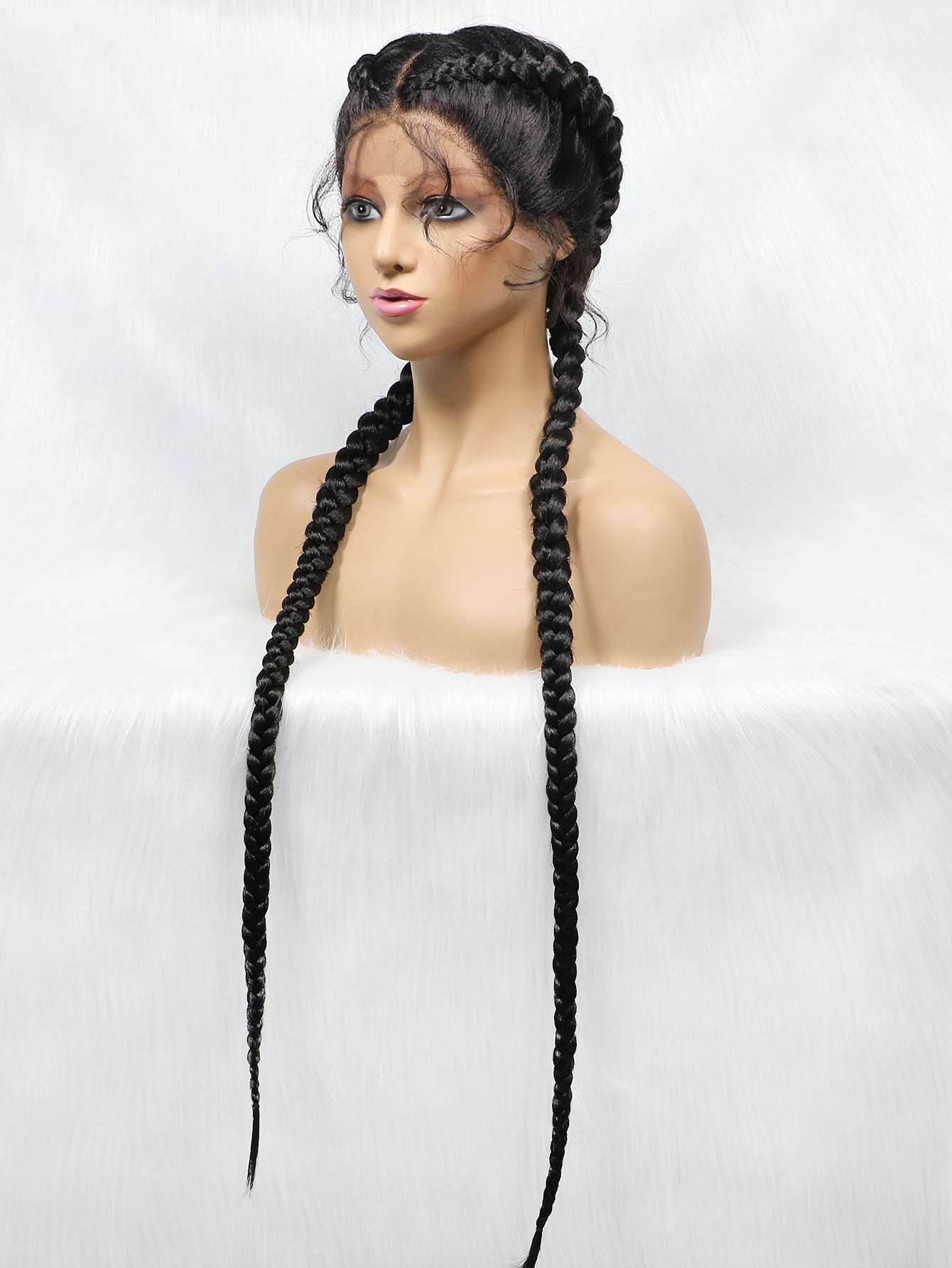 Get this look with JBextension 40" Lace Front Box Braided Wigs with Baby Hair - Zendaya