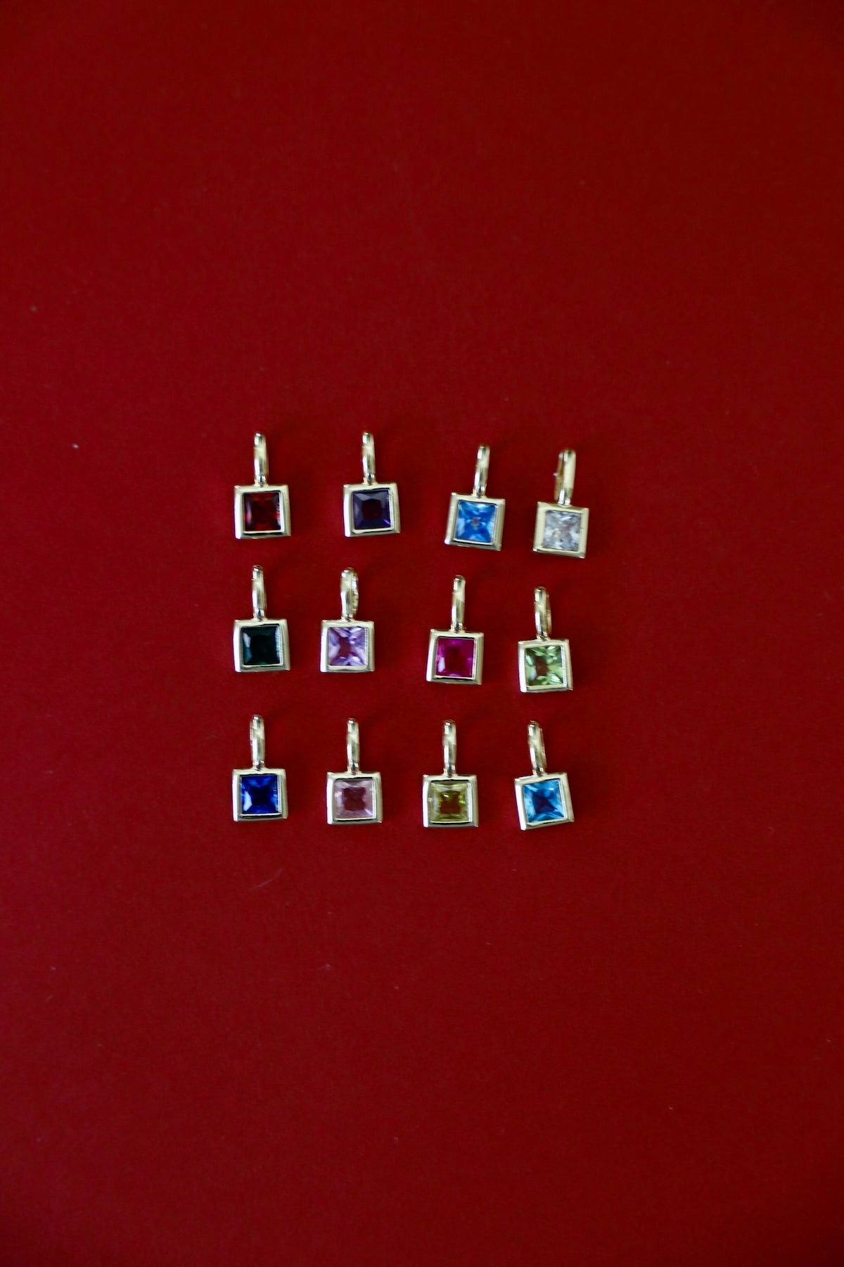 SQUARE BEZEL BIRTHSTONE CHARM - Concordia Style Boutique