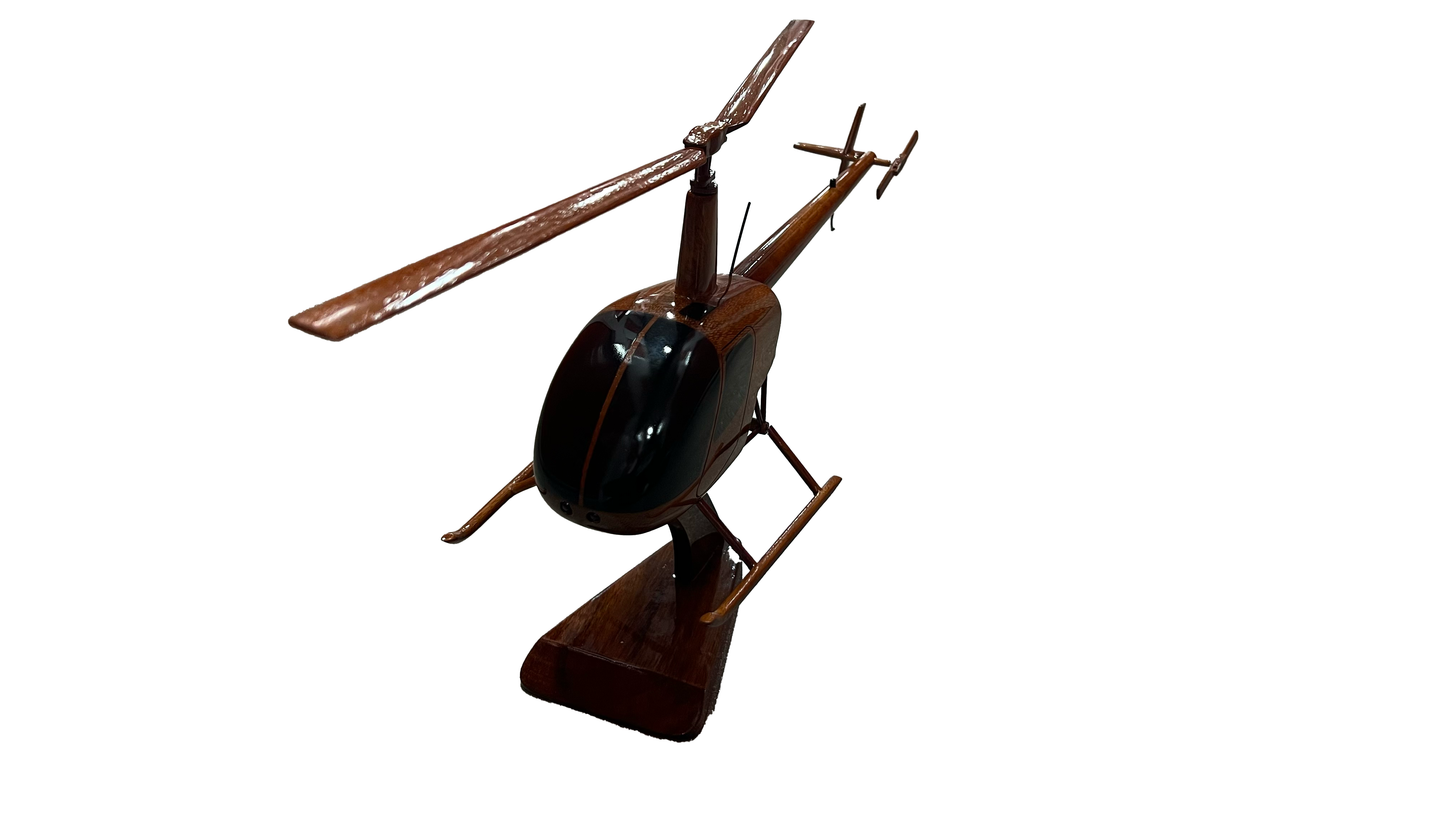Robinson 22 Mahogany Wood Desktop Helicopters Model