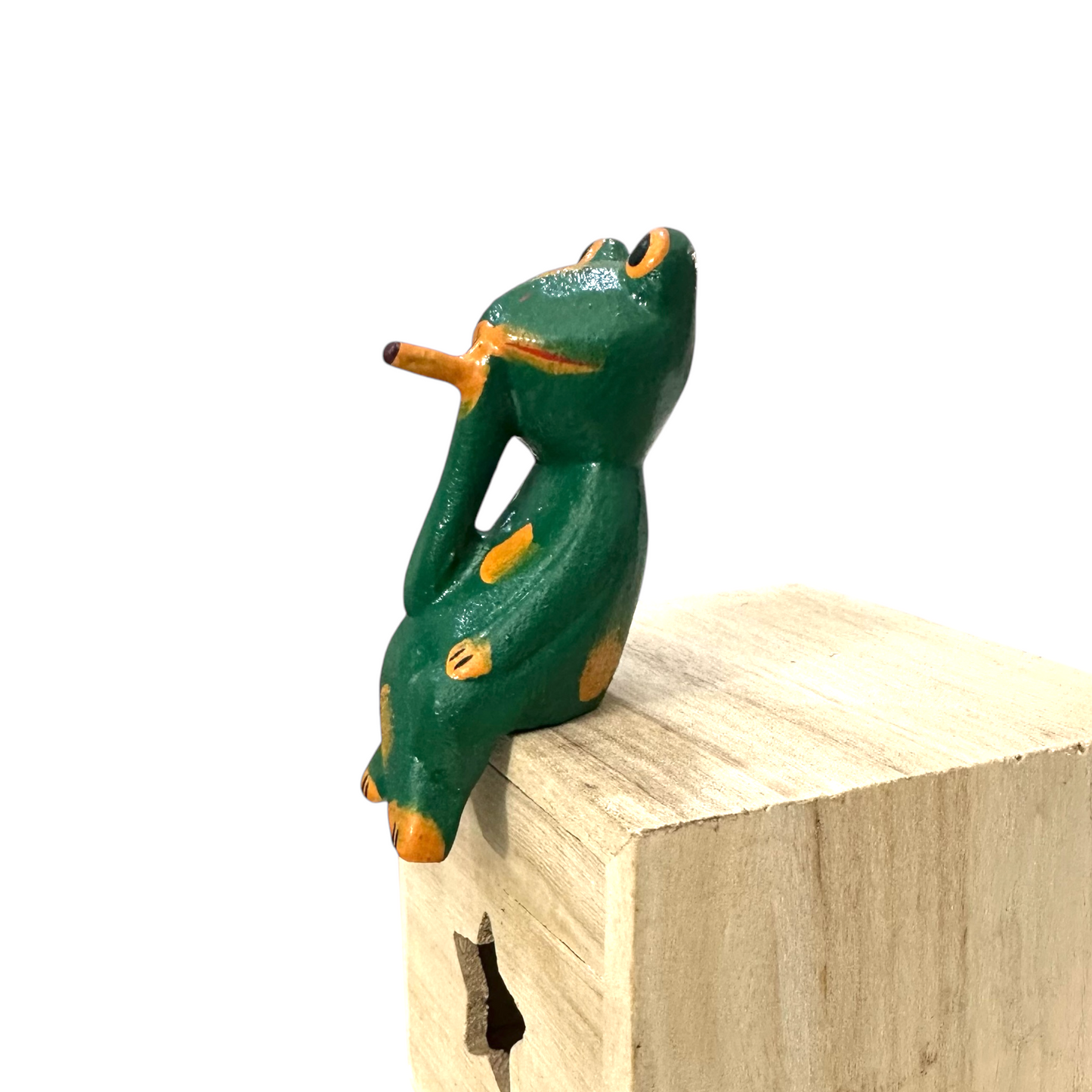 Shelf Sitting Wooden Frog Figurine Decoration - Concordia Style Boutique
