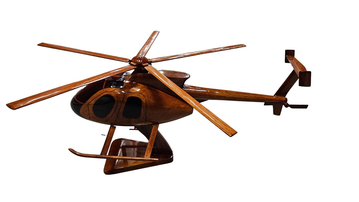 Md530 Mahogany wood desktop Helicopter model.